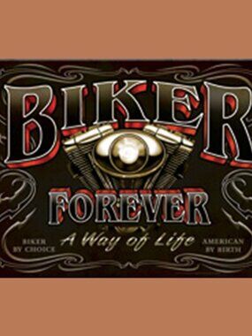 Motorcycle "BIKER FOREVER" 16" wide x 12"tall Tempered Glass Cutting Board 784-A